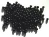 100 4mm Opaque Black Round Glass Beads
